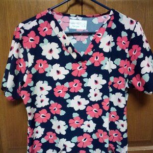 Floral Silky Scrub Top